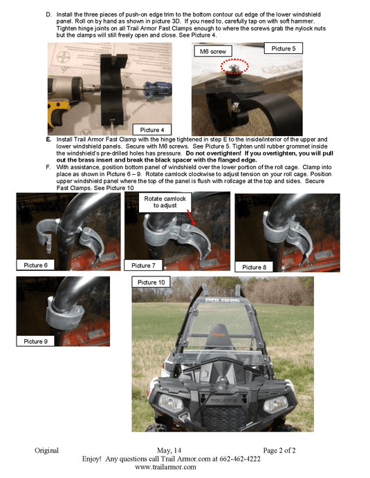 Trail Armor CoolFlo Windshield with Fast Clamps for 2014-19 Polaris Sportsman ACE / XC model
