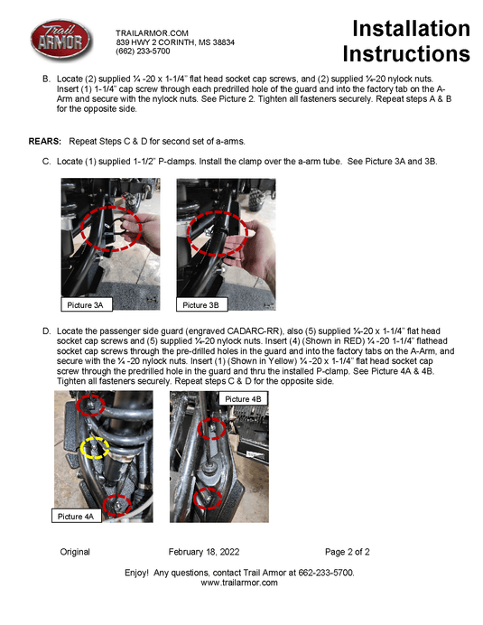 Trail Armor A-Arm Guards for 2020-23 Can-Am Defender 6x6