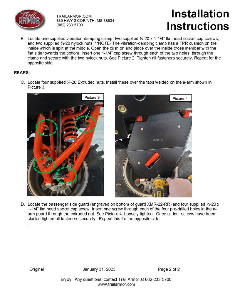 Load image into Gallery viewer, Trail Armor iMpact A-Arm Guards for 2022+ Can-Am Defender HD10 / HD9
