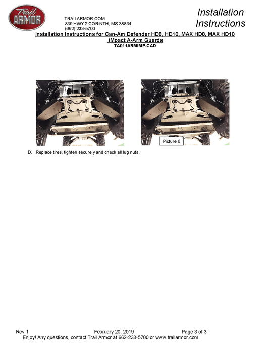 Trail Armor iMPACT A-Arm Guards for 2017+ Can-Am Defender