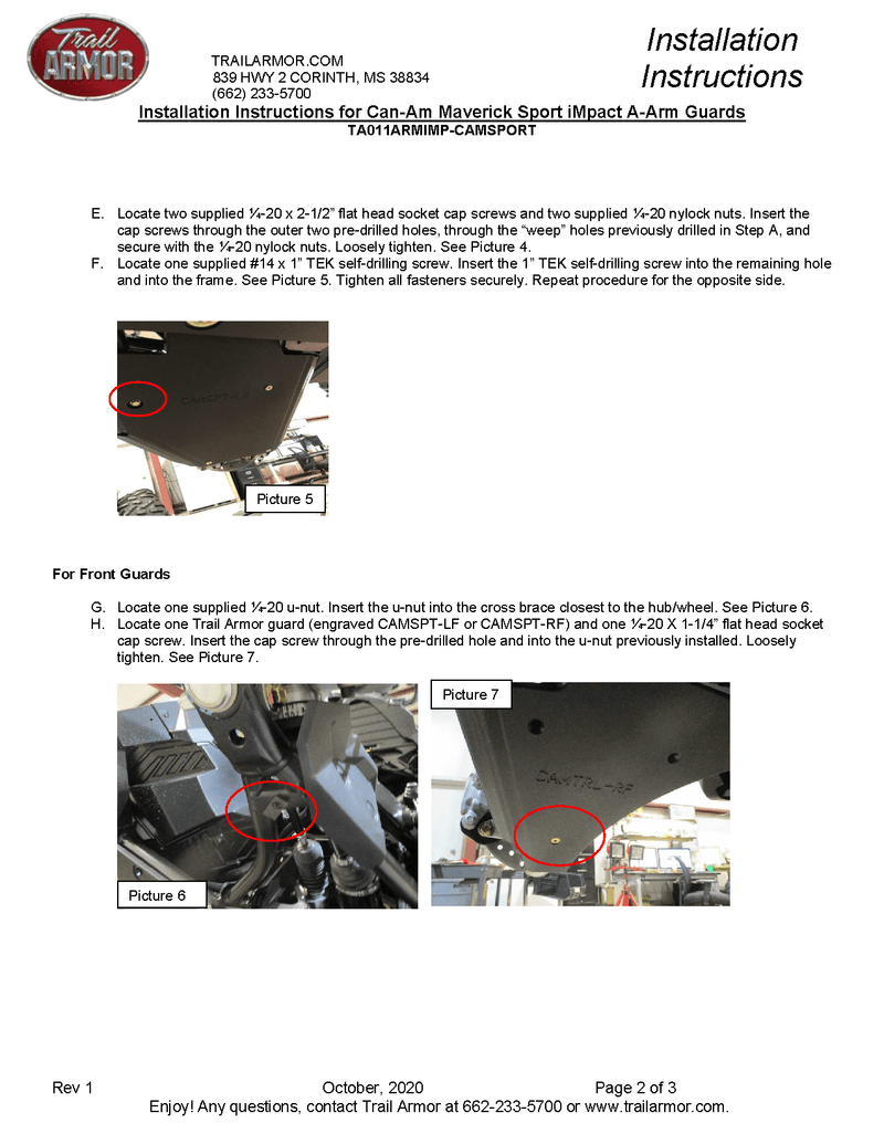Load image into Gallery viewer, Trail Armor A-Arm Guards for 2019-23 Can-Am Maverick Sport / Commander
