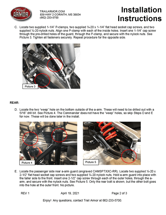 Trail Armor iMpact A-Arm Guards for 2020+ Can-Am Maverick Sport X / Commander Max / X / XT