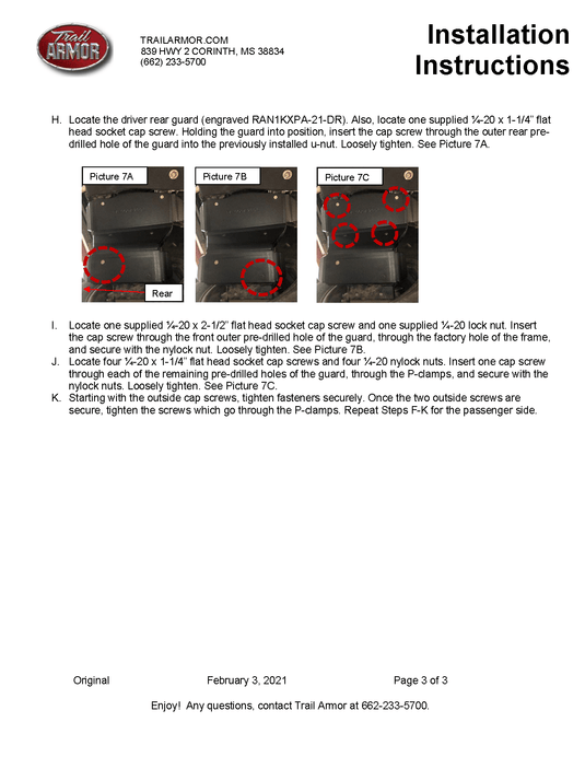 Trail Armor A-Arm Guards for 2021-23 Polaris Ranger / XP 1000 Crew