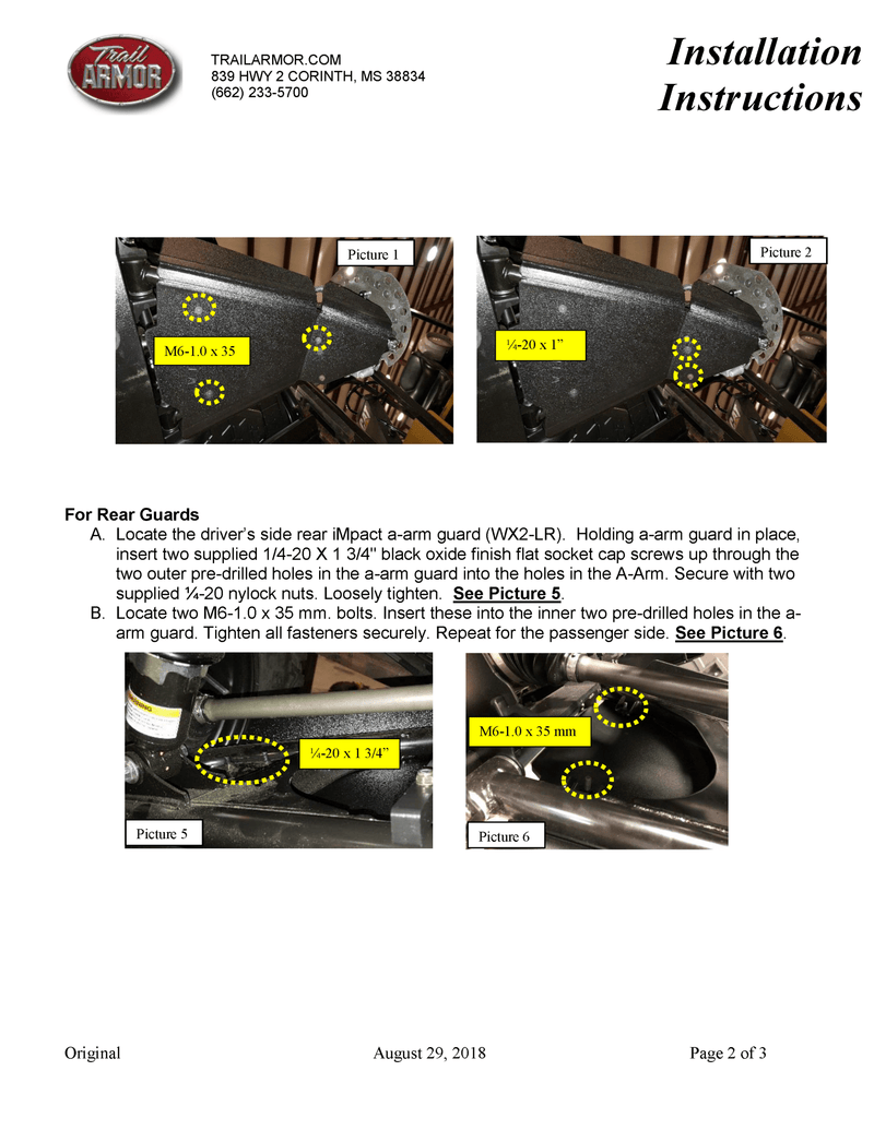 Load image into Gallery viewer, Trail Armor iMpact A-Arm Guards Yamaha for 2019-22 Wolverine X2 / X4 XTR Model
