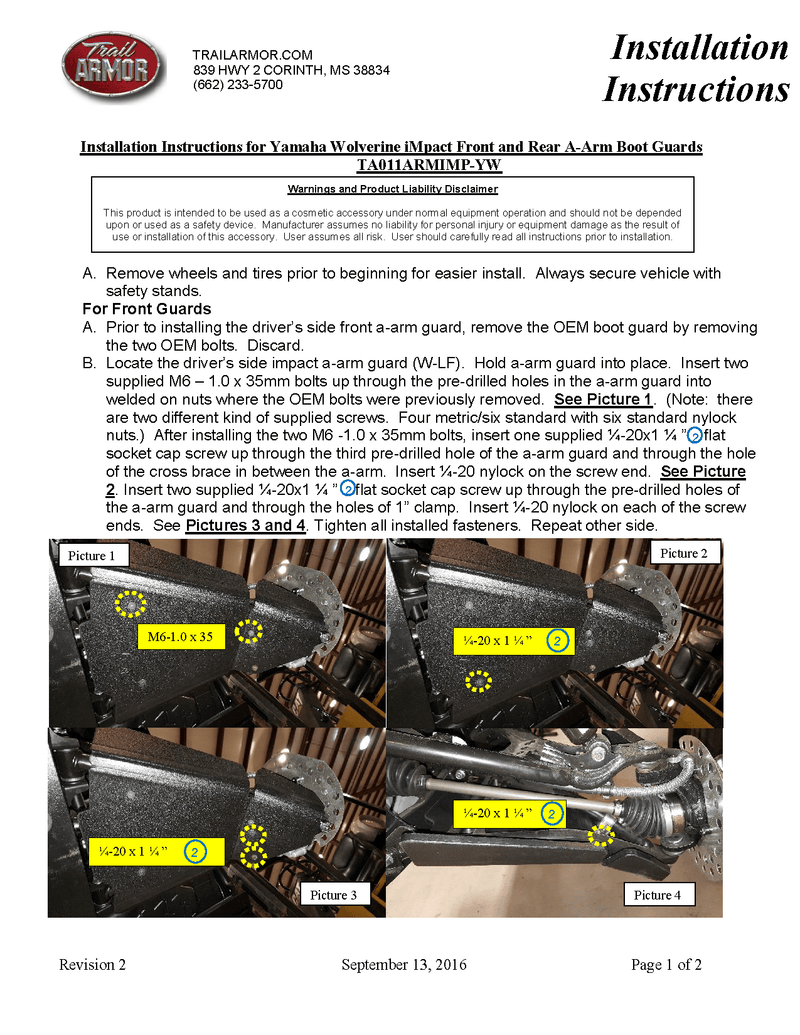 Load image into Gallery viewer, Trail Armor iMpact A-Arm CV Front and Rear Boot Guards for 2016-17 Yamaha Wolverine
