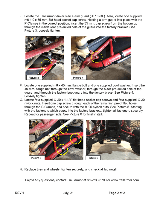Trail Armor Front A-Arm Impact Guards for Honda Talon 1000 R