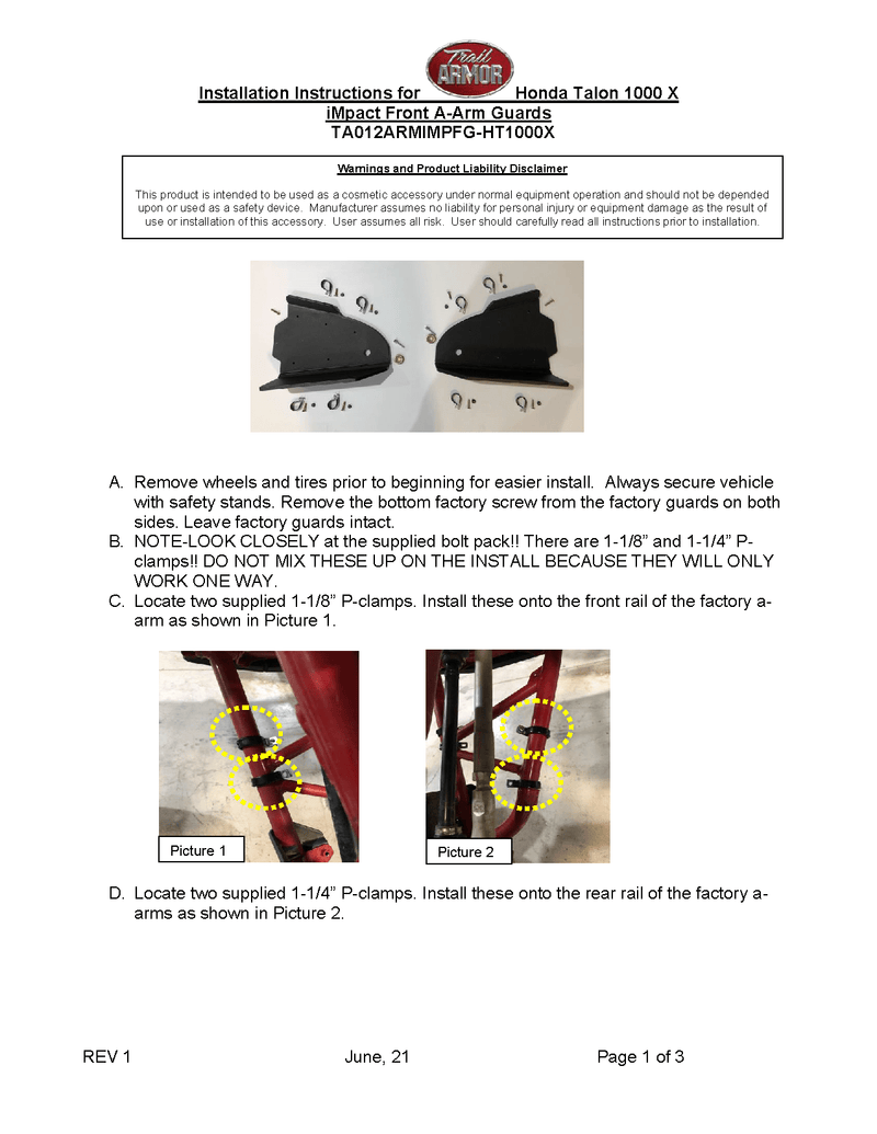 Load image into Gallery viewer, Trail Armor Front Arm Impact Guards for Honda Talon 1000X
