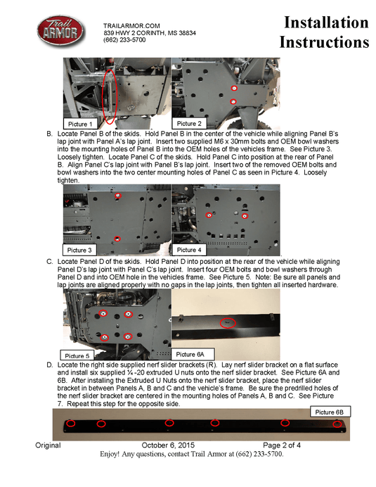 Trail Armor Skid Plates for 2014-20 Can-Am Commander Max / XT