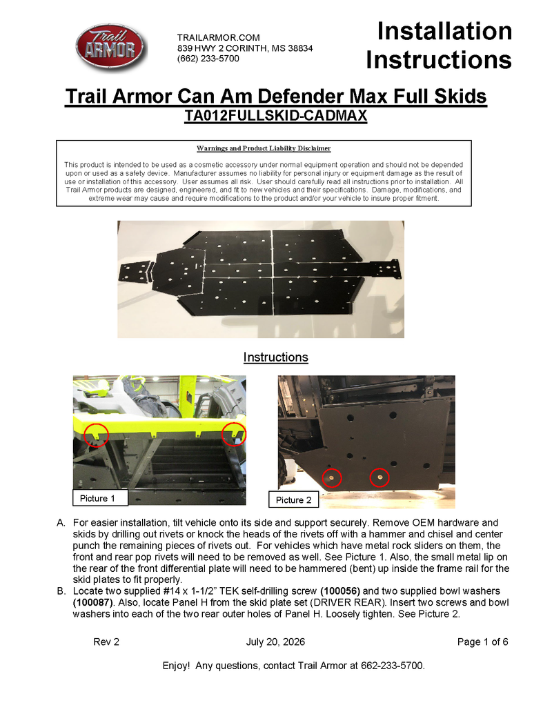 Load image into Gallery viewer, Trail Armor Can Am Defender Max, Defender Max XT, Defender Max XT Cab HD10, Defender Max X MR HD10, Defender Pro DPS HD10, Defender Pro XT HD10, Defender Max HD7, Defender Max HD9, Defender Max DPS HD9, Defender Max XT HD9 Full Skids
