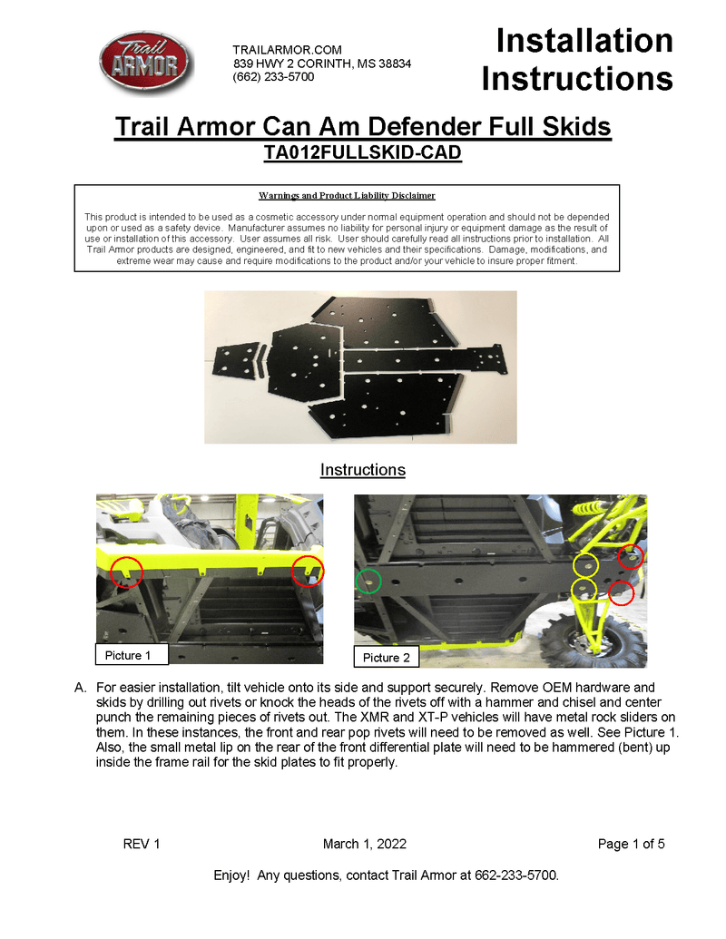 Load image into Gallery viewer, Trail Armor Skid Plate for 2016-25 Can-Am Defender HD Models

