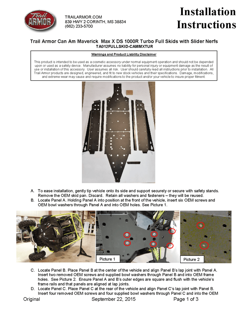 Load image into Gallery viewer, Trail Armor Full Skid Plate for 2015-18 Can-Am Maverick 1000R Max
