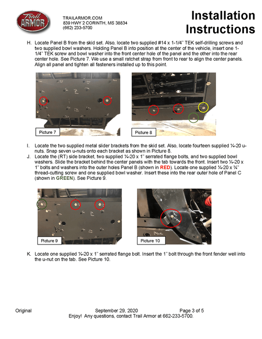 Trail Armor Skid Platefor 2020+ Can-Am Maverick / Commander