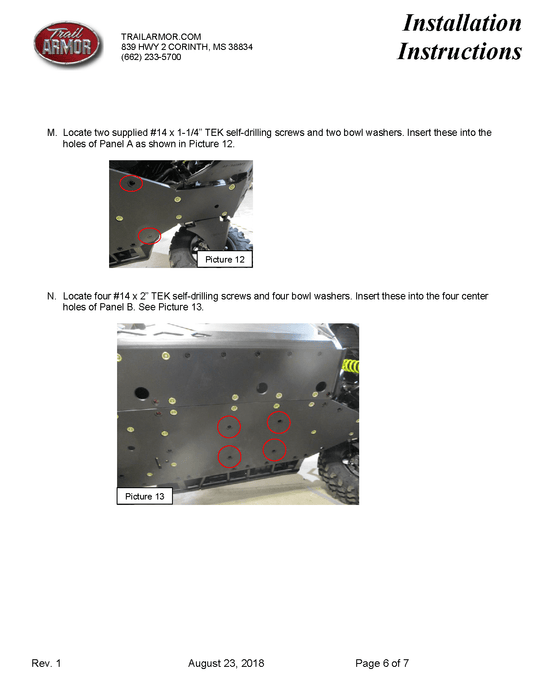 Trail Armor Skid Plate for 2018-19 Can-Am Maverick Trail / Sport