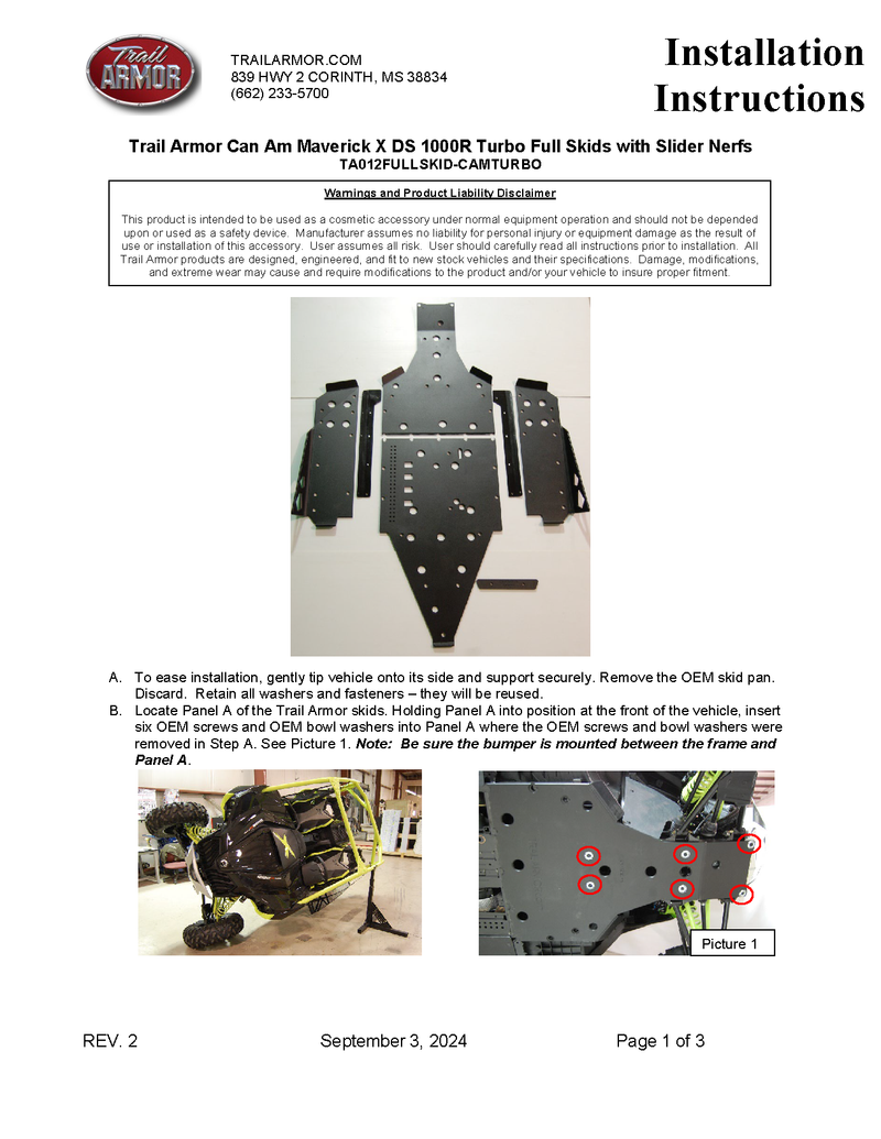 Load image into Gallery viewer, Trail Armor Can Am Maverick X DS Turbo (2015 - 2016), Can Am Maverick X RS Turbo (2016), Can Am Maverick Turbo (2016 - 2017) and Can Am Maverick X DS (non turbo 2015-2016) Full Skids with Slider Nerfs
