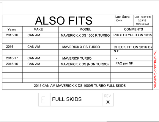 Trail Armor Full Skids with Slider Nerfs for 2015-17 Can-Am Maverick X Model