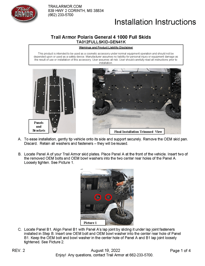 Load image into Gallery viewer, Trail Armor Skid Plate With Rock Sliders for 2017+ Polaris General XP 1000 4
