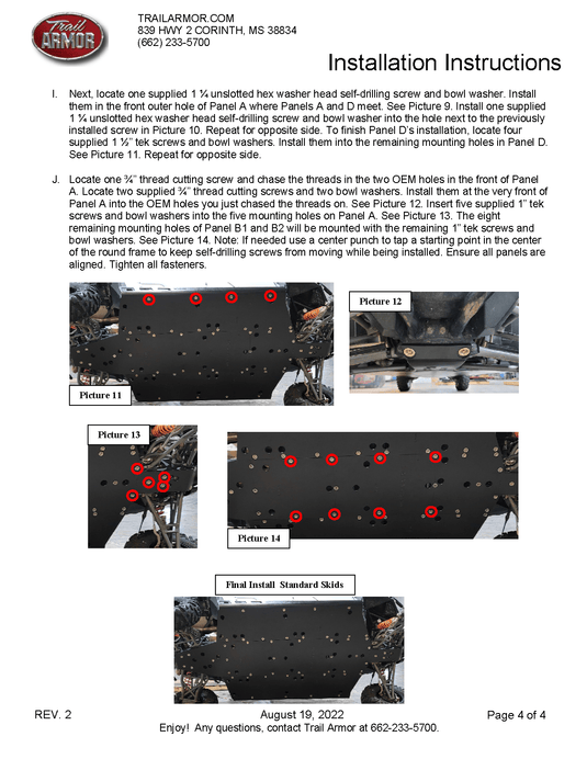 Trail Armor Skid Plate With Rock Sliders for 2017+ Polaris General XP 1000 4