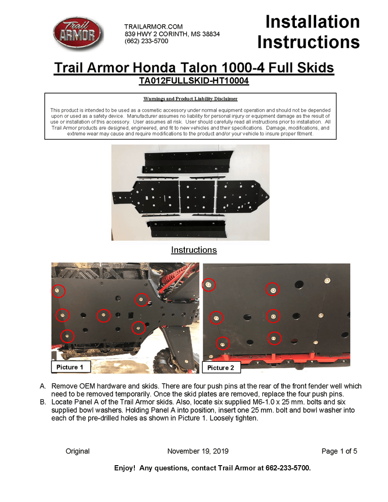 Load image into Gallery viewer, Trail Armor Full Skid Plate for Honda Talon 1000X-4
