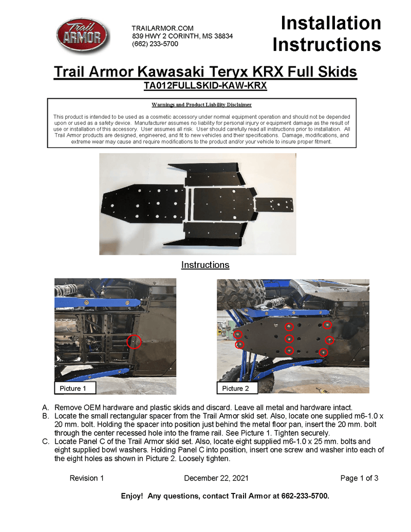 Load image into Gallery viewer, Trail Armor Full Skid Plate for Kawasaki KRX 1000
