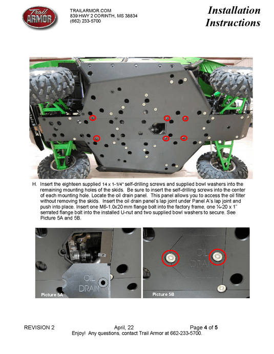 Trail Armor Full Skid Plate for 2012+ kawasaki Teryx / Teryx4