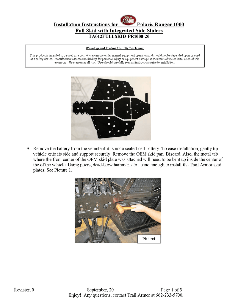 Load image into Gallery viewer, Trail Armor Full Skids Plate for 2020 Polaris Ranger 1000
