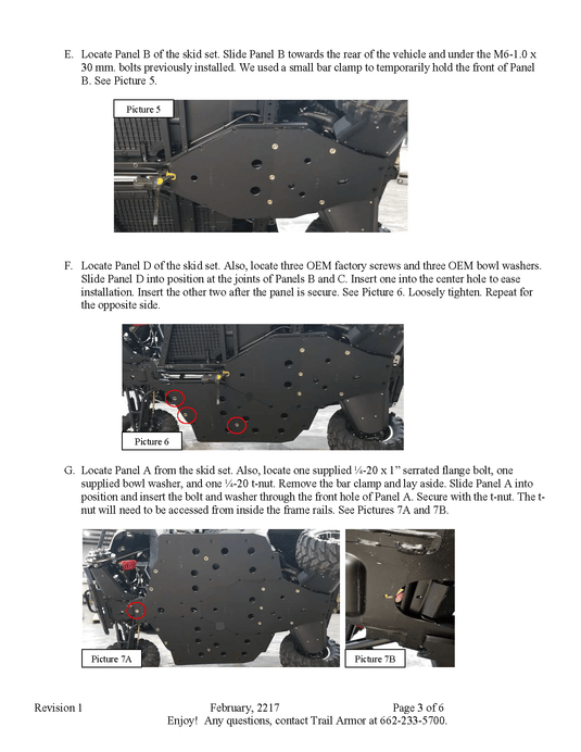 Trail Armor Skid Plates for 2021-22 Polaris Ranger / XP 1000