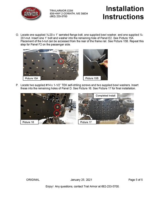 Trail Armor Skid Plates for 2021 Polaris Ranger / XP 1000 Crew