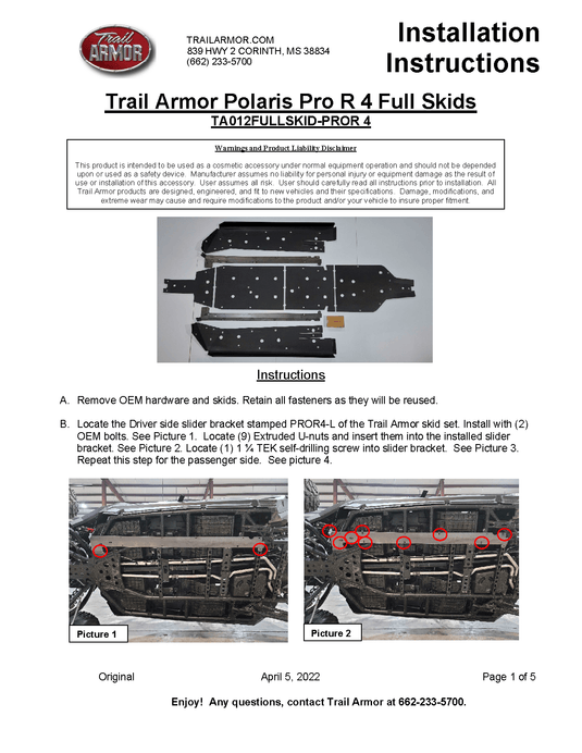 Trail Armor Skid Plate for Polaris RZR Pro R 4