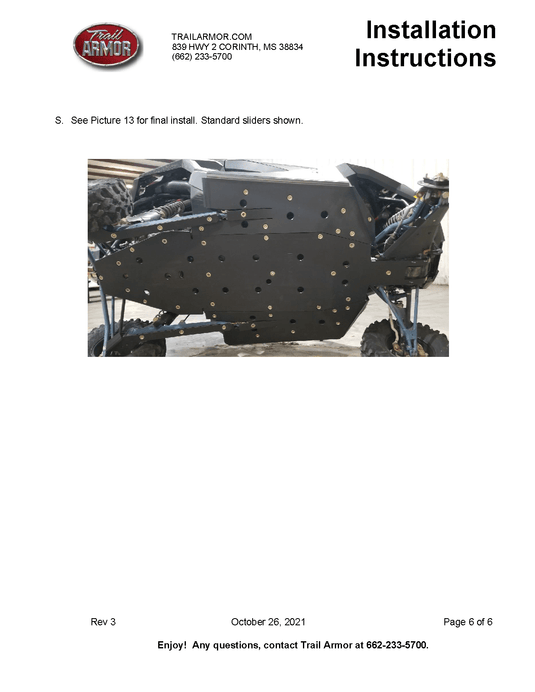 Trail Armor Full Skid Plate for 2020+ RZR Pro XP