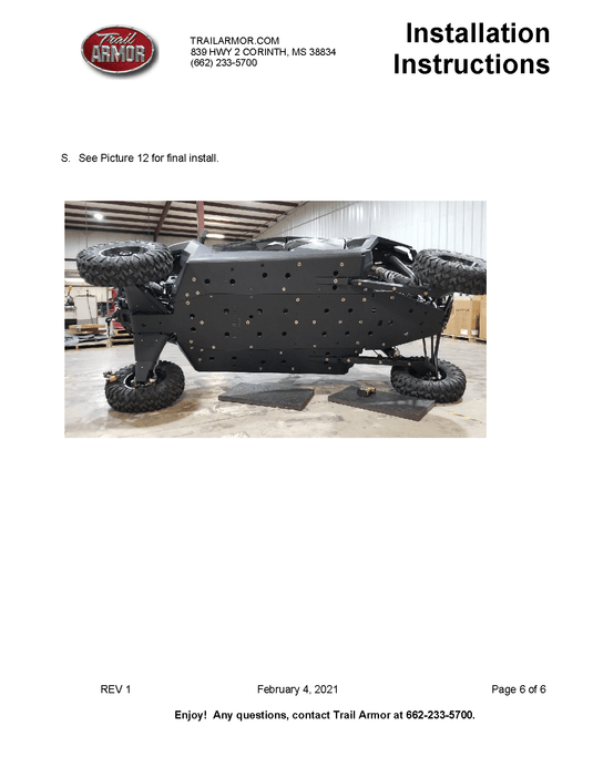 Trail Armor Full Skid Plate for Polaris RZR Pro XP 4
