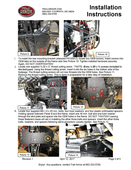 Trail Armor High Lifter Full Skid for 2014-23 Sportsman / Scrambler 850 / 1000 XP