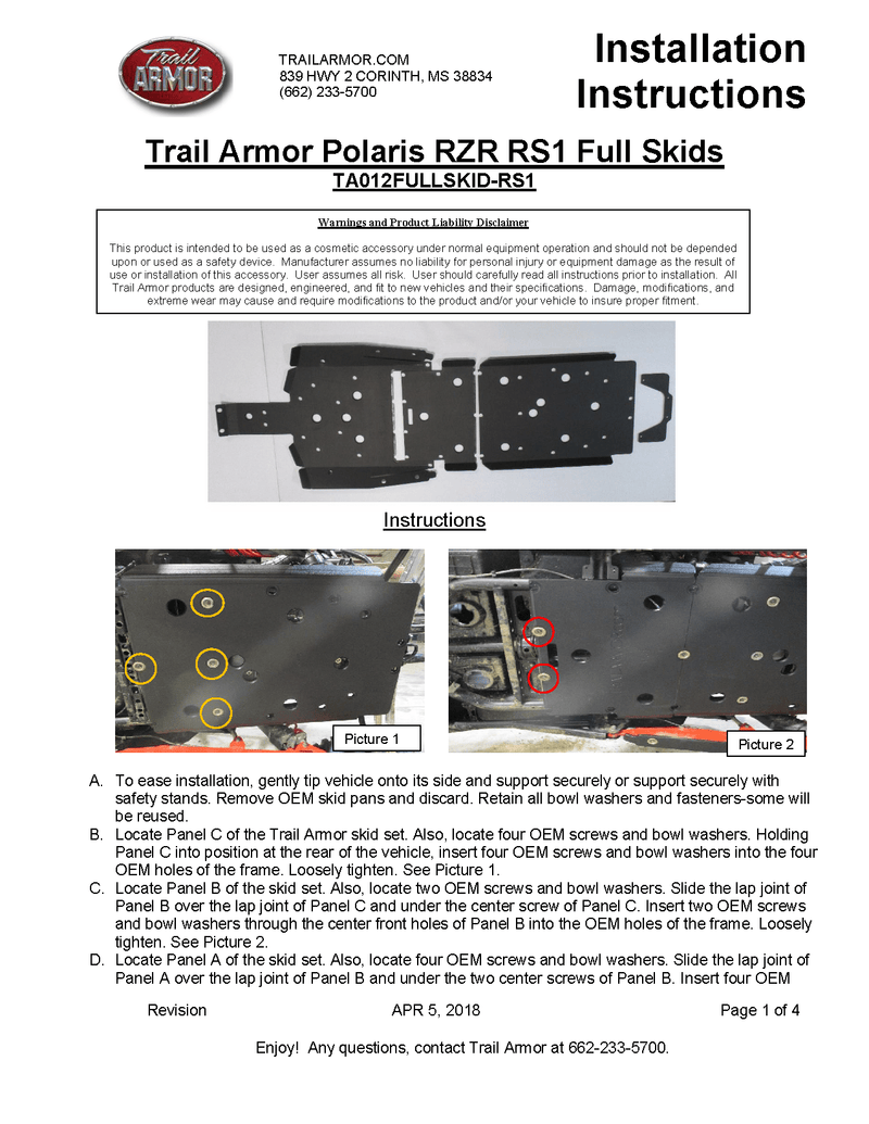 Load image into Gallery viewer, Trail Armor Full Skids plate for 2018-22 Polaris RZR RS1
