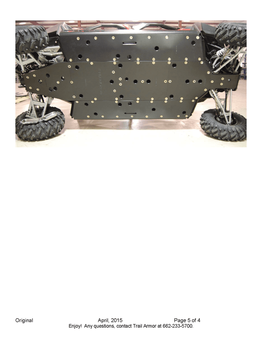 Trail Armor Full Skid Plate for 2015-17 Polaris RZR 900 4 / RZR S 1000 4