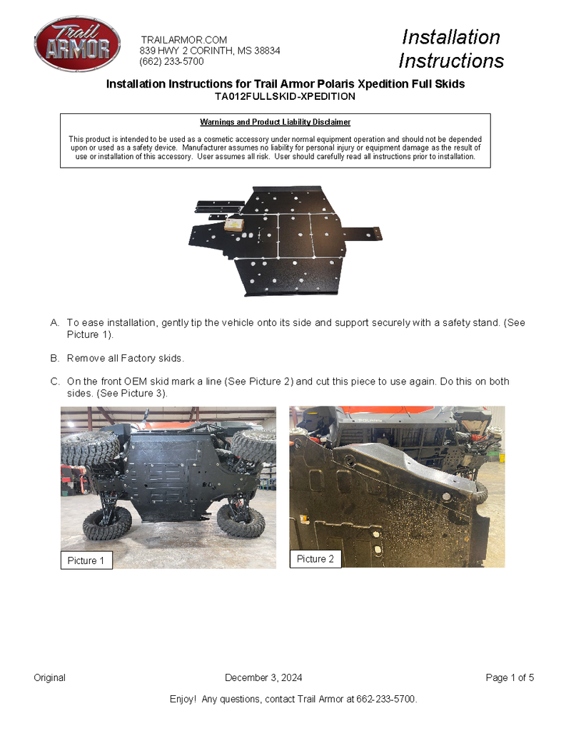 Load image into Gallery viewer, Trail Armor Polaris Xpedition XP and ADV Full Skids 2024 - 2025
