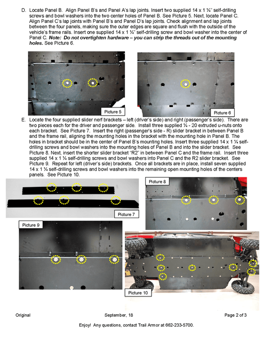 Trail Armor Full Skids with Integrated Sliders for 2014-21 Yamaha Viking VI Model