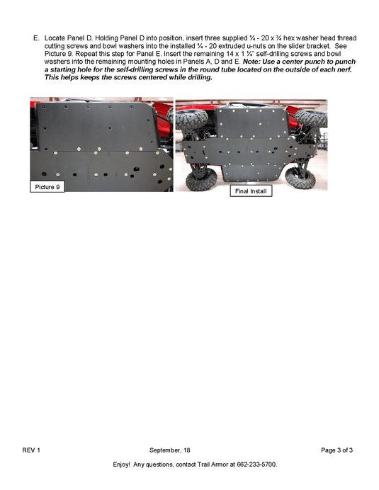 Trail Armor Full Skids with Integrated Sliders for 2014+ Yamaha Viking Model