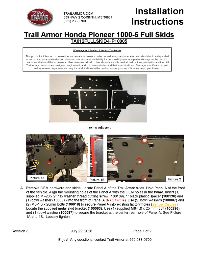 Load image into Gallery viewer, Trail Armor Honda Pioneer 1000 and 1000-5 Full Skids 2016 - 2024
