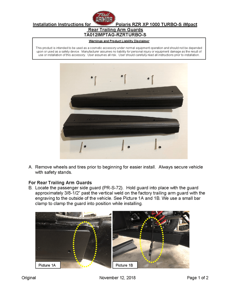 Load image into Gallery viewer, Trail Armor iMpact Trailing Arm Guards for Polaris RZR Turbo S
