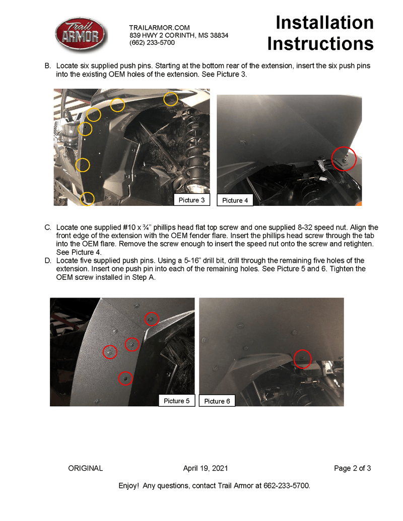 Load image into Gallery viewer, Trail Armor Mud Flap Fender Extensions for 2021-22 Can-Am Commander XT / DPS / Max
