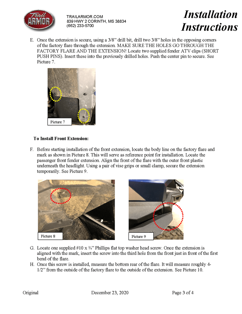 Load image into Gallery viewer, Trail Armor Mud Flap Fender Extensions for Polaris General XP 1000 / XP 1000 4
