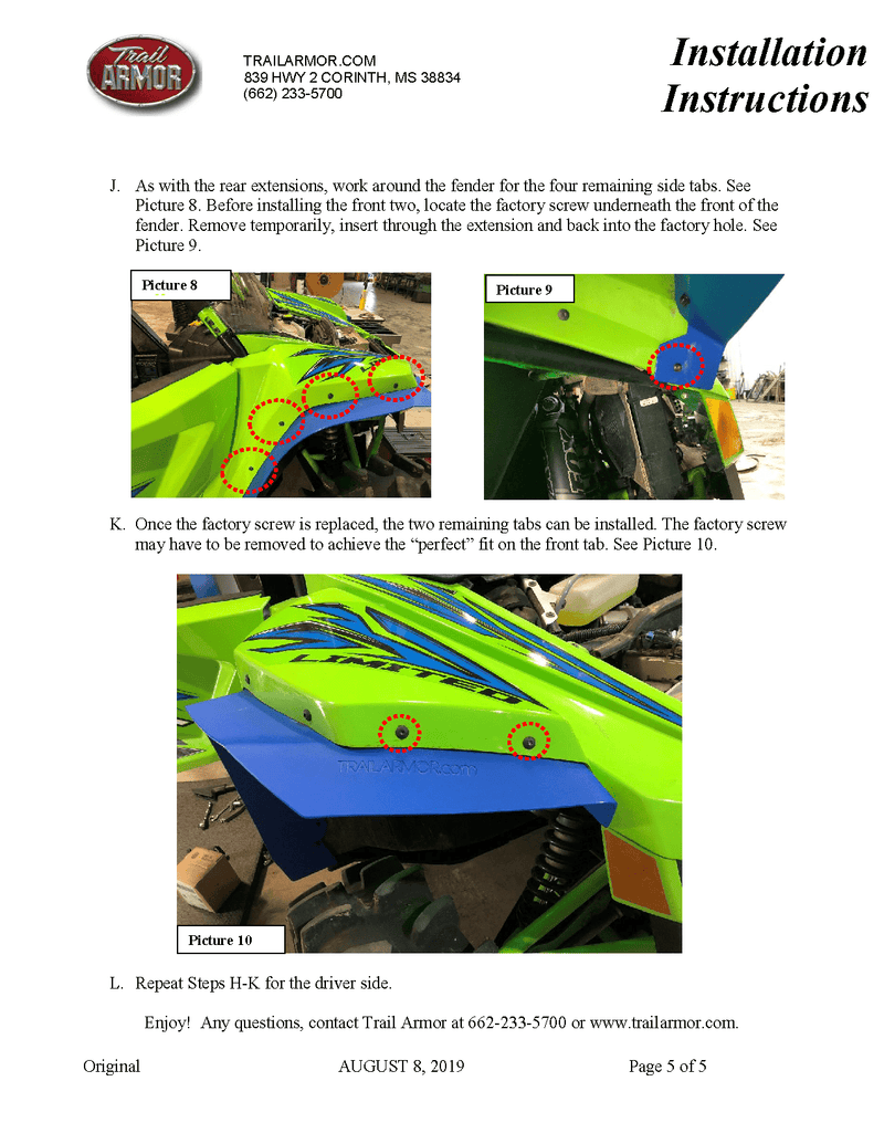 Load image into Gallery viewer, Trail Armor Mud Flap Fender Extensions for 2018-21 Textron Wildcat XX / Tracker XTR 1000
