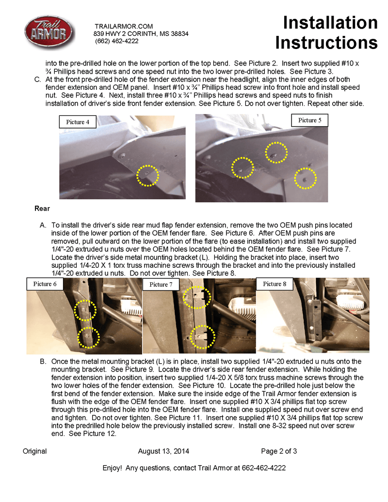 Load image into Gallery viewer, Trail Armor Mud Flap Fender Extensions for 2015-20 RZR S 900 / RZR S 1000 Model
