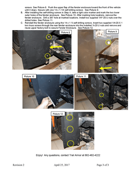Trail Armor Underbed Mud Shield with Fender Extensions for 2013-19 Ranger XP / Crew XP / Full size Ranger XP