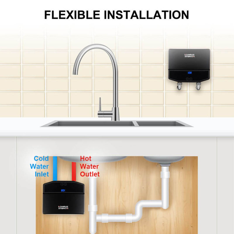Load image into Gallery viewer, Camplux Electric Instant Water Heater Tankless 120V - 3.5kW | Black
