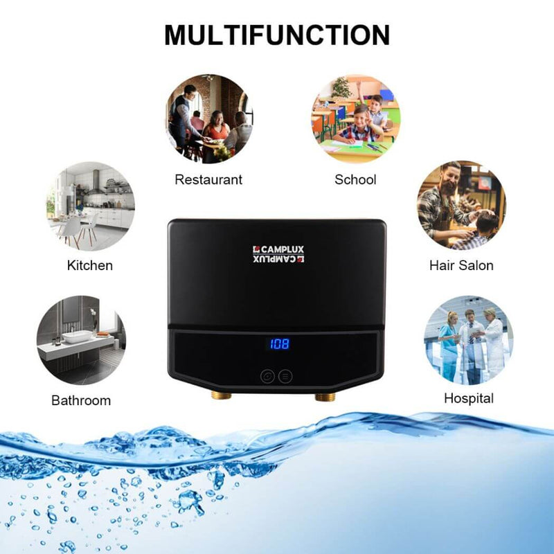 Load image into Gallery viewer, Camplux Electric Instant Water Heater Tankless 120V - 3.5kW | Black
