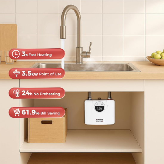 Load image into Gallery viewer, Camplux On Demand Hot Water Heater Electric 120V - 3.5kW | White
