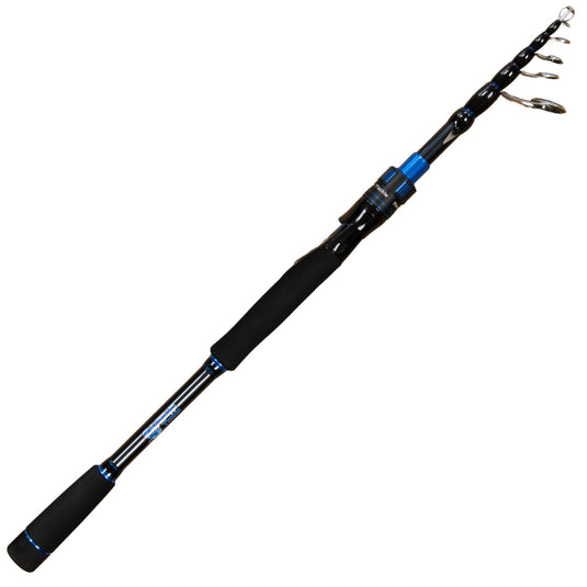 Reaction Tackle Telescopic Spinning Rod – Carbon Travel Fishing Rod – Collapsible Rod for Freshwater and Saltwater