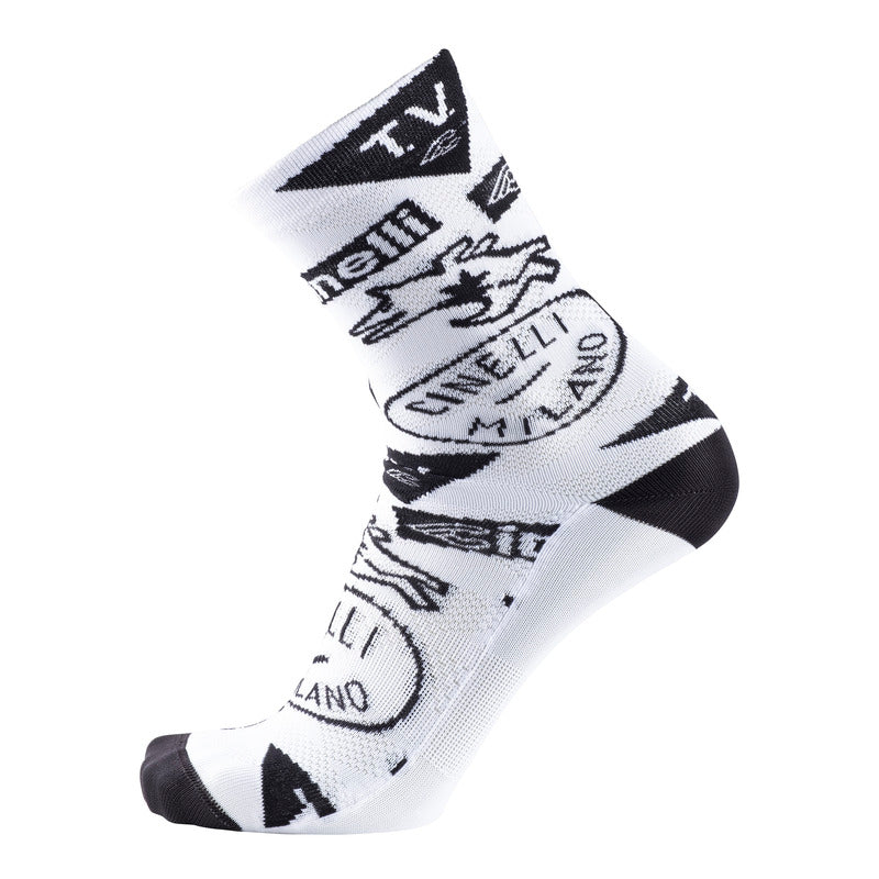 Load image into Gallery viewer, Cinelli TEMPO Granciclismo Socks, White/Black
