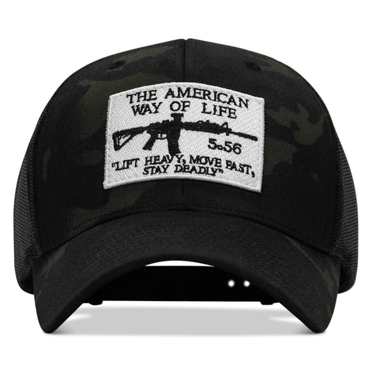 American Way Of Life White Patch Snapback Hat