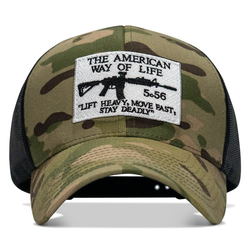 Load image into Gallery viewer, American Way Of Life White Patch Snapback Hat
